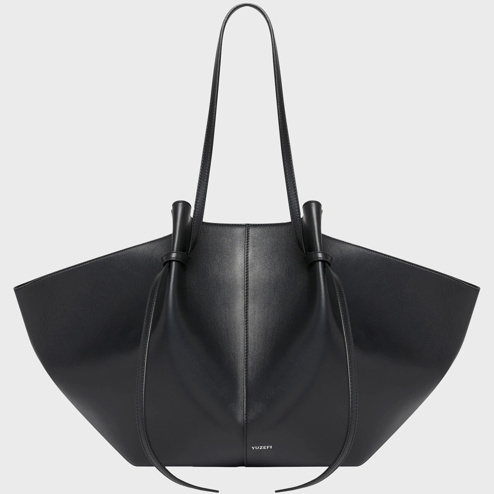 Yuzefi Black Mochi Leather Tote